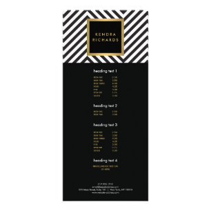 Svart Vit Randig Guld Minimalistisk Modern Djärv Reklamkort