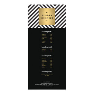 Svart Vit Randig Guld Minimalistisk Modern Reklamkort