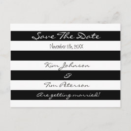 Svart-vit randig Spara datum Postkort Meddelande Vykort