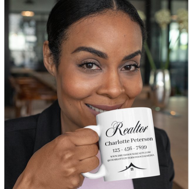 Svart & Vit Realtor Kaffemugge Kaffemugg (Skapare uppladdad)