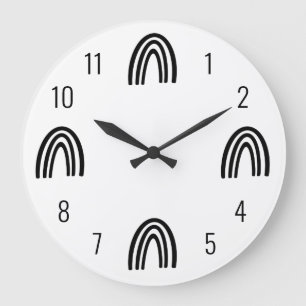 Svart/vit regnbåge - köldlås stor klocka
