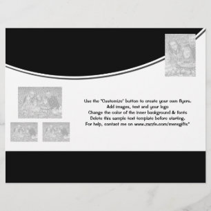 Svart vit reklam för marknadsföring reklamblad