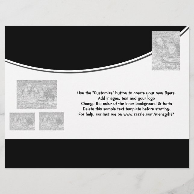 Svart vit reklam för marknadsföring reklamblad (Framsidan)