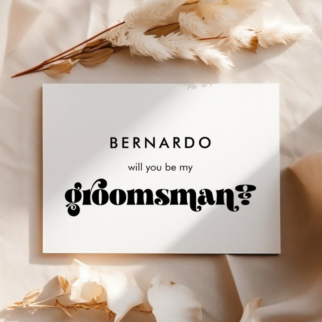 Svart & vit retro Väljar du att vara min bestman k Inbjudningar (Skapare uppladdad)