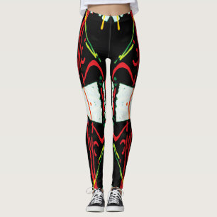 Svart, vit, röd Beetle Juice Leggings