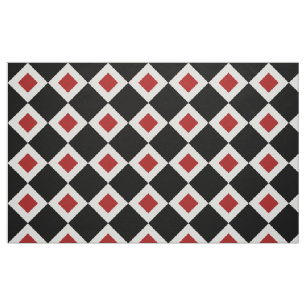 Svart, vit, röd diameter Mönster Geometric Fabri Tyg