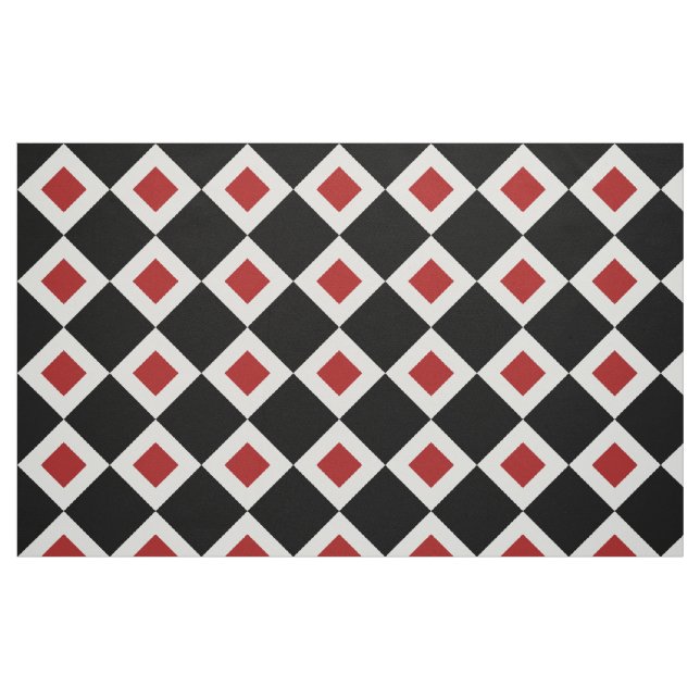 Svart, vit, röd diameter Mönster Geometric Fabric Tyg (Fat Quarter)