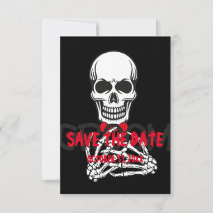 svart vit RÖD halloween DÖDSKALLE SPARA DATUM Datumet
