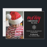 Svart, Vit, Röd Kollage Snöflinga Foto  Julkort<br><div class="desc">Ett enkelt,  elegant fotokort för högtiderna. Använd dina favoritfotografier från säsongen för att göra ditt julkort extra speciellt! Allt är anpassningsbart - vill du ändra teckensnitt eller färger? Klicka bara på anpassa ytterligare för fler alternativ!</div>