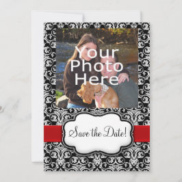 Svart/vit/röd menyfliksmask Spara datum Spara Datumet