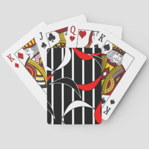 Svart, vit, röd modern konst casinokort