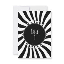 Svart & Vit Rolig Whimsical Randig Bord Nummer