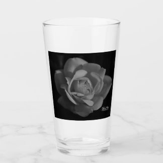 Svart & Vit Ros Pilsner Glas | Kärklekscitat