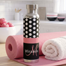 Svart Vit Rosa Monogram Skrift Prickar