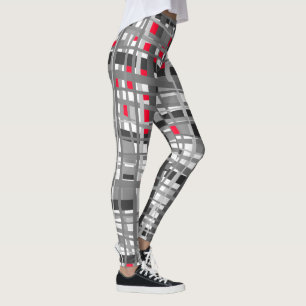 svart, vit & rött leggings