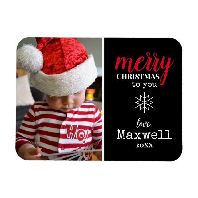 Svart, vit, rött softafoto-Helgdag Magnet (Horisontell)