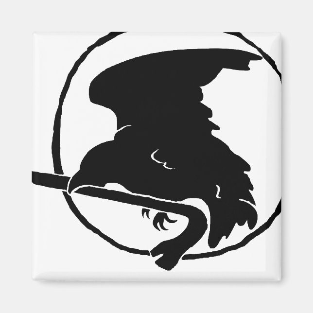 Svart/vit, Rund och Kvadratisk mellanrum Magnet (Framsidan)