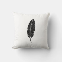 Svart & Vit Rustik Fjäder Linogravyr