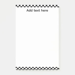 Svart & Vit Rutig Anteckningsbok Redigerbar Pers Post-it Block