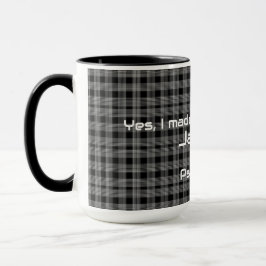 Svart Vit Rutig Bibel Inspirationstema Te Mugg