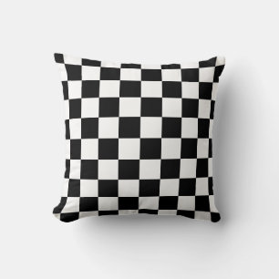 Svart & vit rutig design kudde