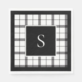 Svart, Vit, Rutig, Klassisk, Chic, Modern Pappersservett