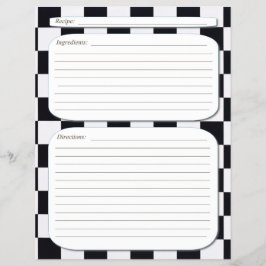 Svart-vit rutig recept sida reklamblad