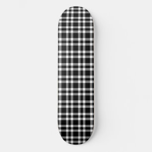 Svart-vit rutigt mönster mini skateboard bräda 18,5 cm