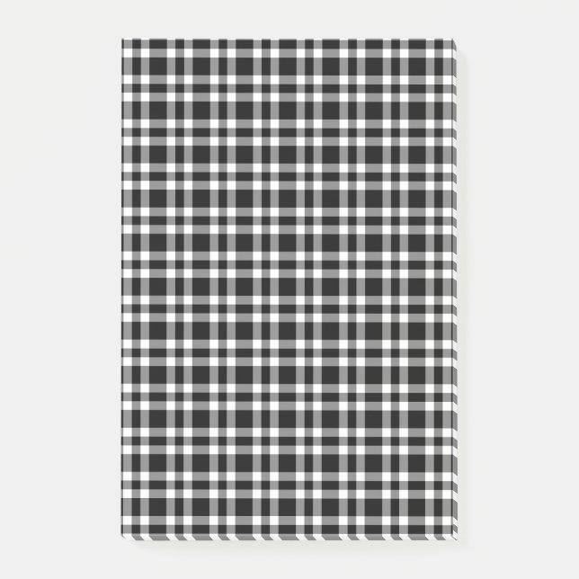 Svart-vit rutigt mönster post-it block (Framsida)