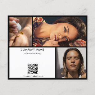 Svart vit säljfrämjande åtgärd Salon Photo QR-kod Flygblad