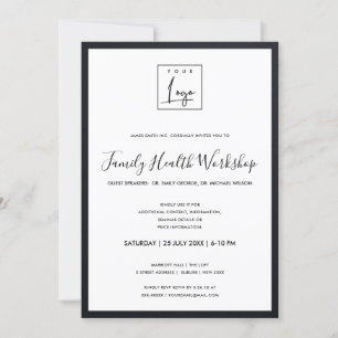 SVART & VIT SAMMETS SILKE DIN LOGO WORKSHOP EVENT INBJUDNINGAR