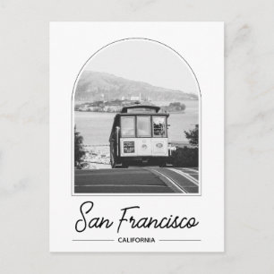 Svart & Vit San Francisco Spårvagn Postkort Vykort