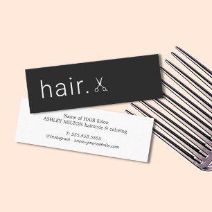 Svart vit-sax med minimal Elegant Hairstylist Mini Visitkort