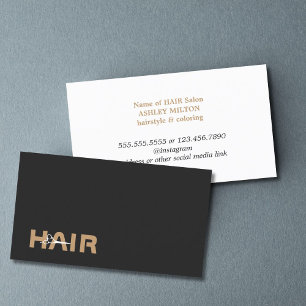 Svart vit-sax med minimal Elegant Hairstylist Visitkort
