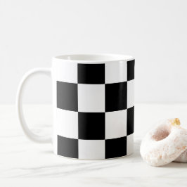 Svart-vit schackbrädemönster kaffemugg