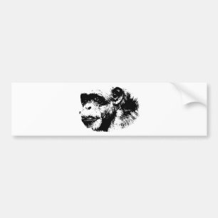 Svart & Vit Schimpans Popkonst Bildekal