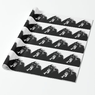 Svart Vit Schimpans Presentpapper