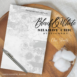 Svart & Vit Shabby Chic Design Pappersvaror Brevpapper