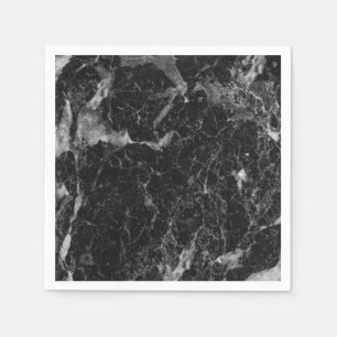 Svart Vit & Silver Marmor Modern Glamour Pappersservett