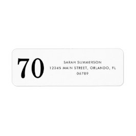 Svart Vit Sjuttio 70-årsfirande Adress Returadress Etikett