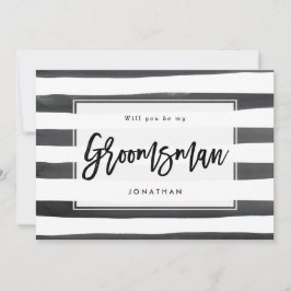 svart vit ska dig är mitt groomsmanförslagkort tack kort