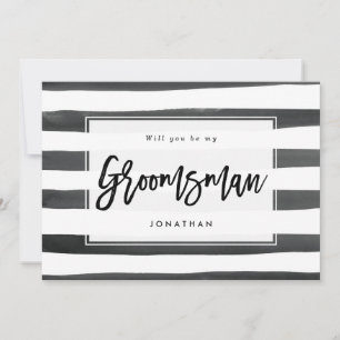 svart vit ska dig är mitt groomsmanförslagkort tack kort