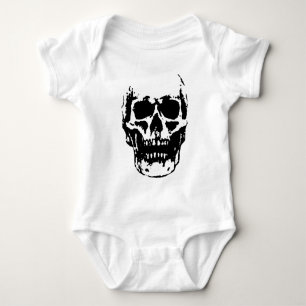 Svart Vit Skalle Pop Konst T Shirt