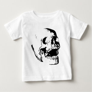 Svart Vit Skalle T-shirt