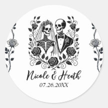 Svart Vit Skelett Blommig Ros Vin Högtids