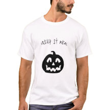 Svart & Vit Skräckinjagande Halloween-pumpa T-shir