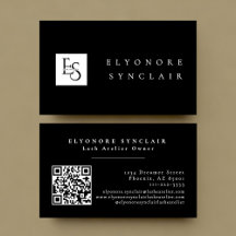 Svart Vit Skript Ögonfransstudio Logo QR-kod