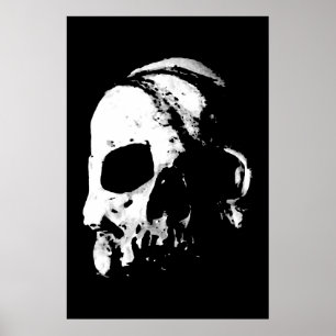 Svart, vit skull-högtalarartikel Unik Speciell Poster