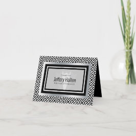 Svart, vit smoking, svart fluga, slips, formell tack kort