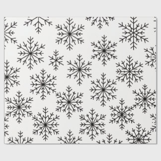 Svart & Vit Snöflingemönstrad Inpackningspapper Presentpapper